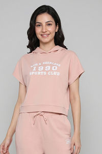 Zivame Athleisure Hooded Sweatshirt - Peachy Keen — thumbnail 1